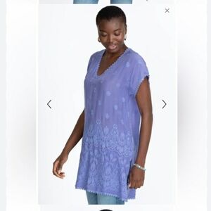 Johnny Was Periwinkle Embroidered Tunic